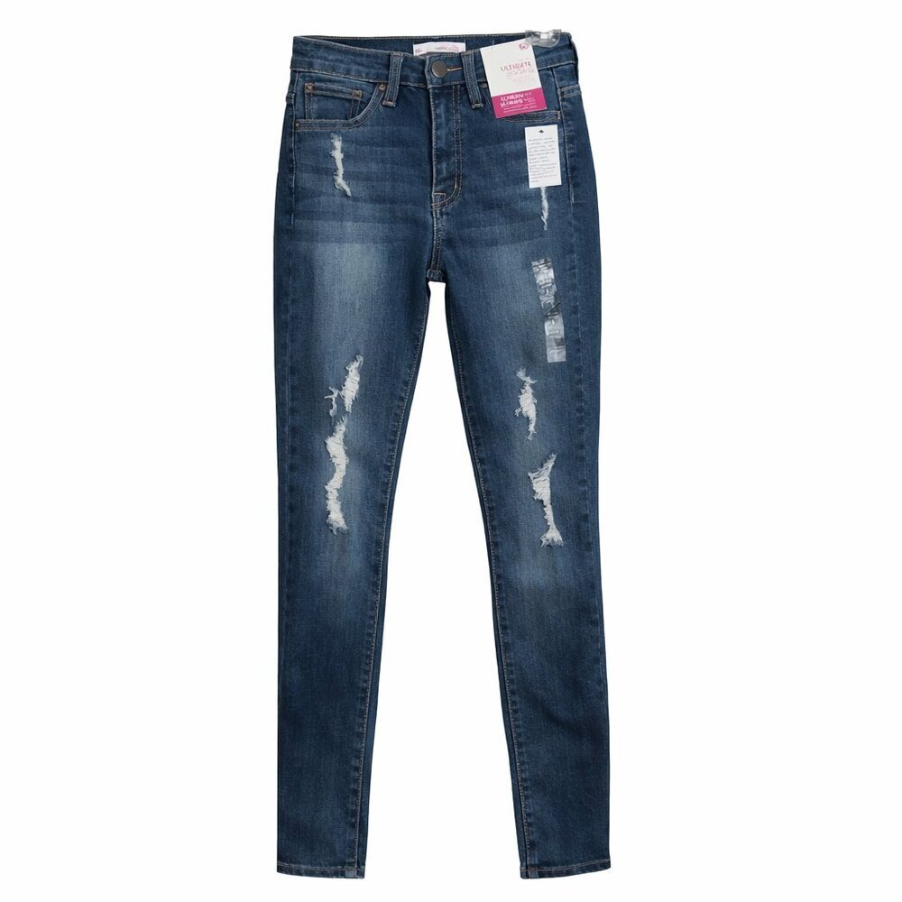 SO High Rise Ultimate Jeggings Distressed Medium Wash Jeans Size 5 NWT